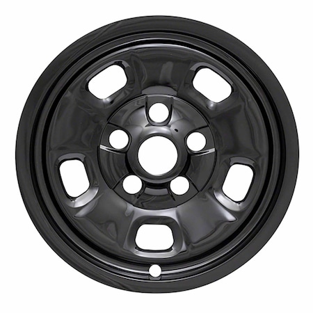 Coast2Coast 17", 5 Slotted Spoke, Gloss Black, Plastic, Set Of 4, Compatible With Steel Wheels IWCIMP88BLK